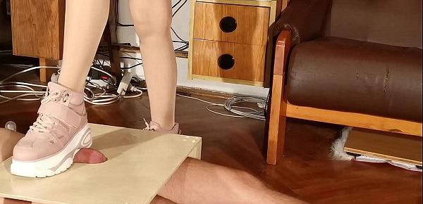  Cock torture slave with cute pink boots pt1 HD